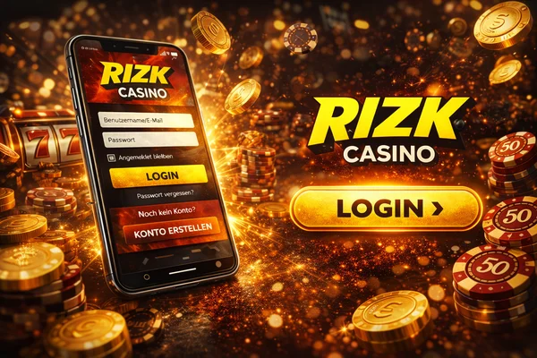 Einloggen bei Rizk Casino: Zwei Felder, ein Klick, kein Warten